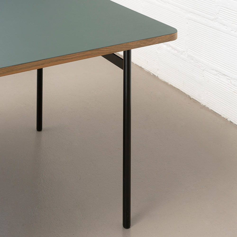 Exhibition model Hugo table linoleum fir green